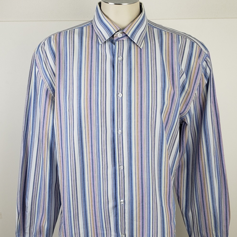 William W Shirt size Large Purple Stripe